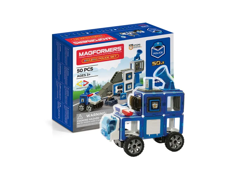 Магнитный конструктор MAGFORMERS Amazing Police Set 50 дет