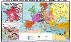 Учебная карта «Франция 1789–1794» — двусторонняя ламинация