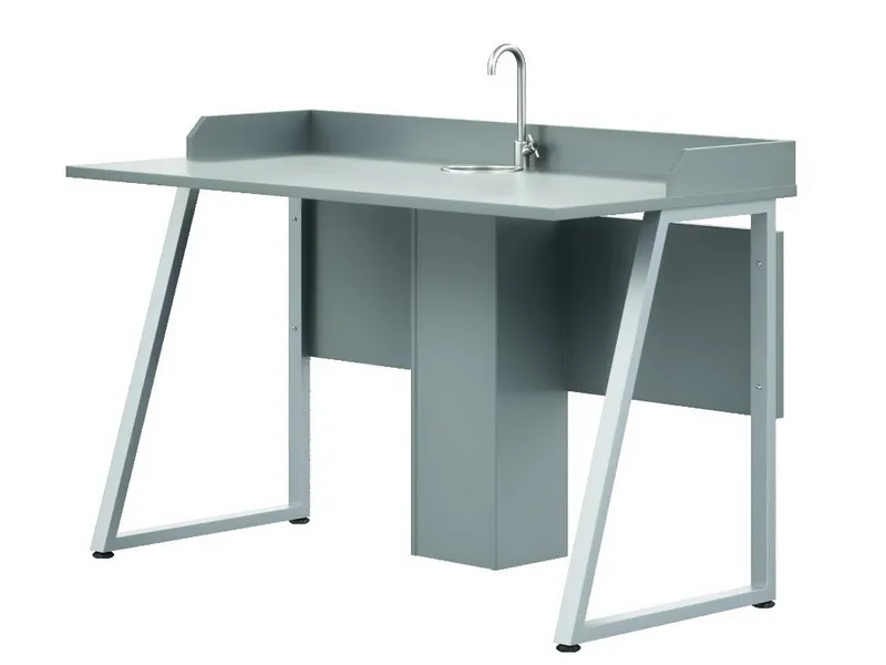 Стол-трапеция лабораторный 2-местный с мойкой 1200х650х760 мм