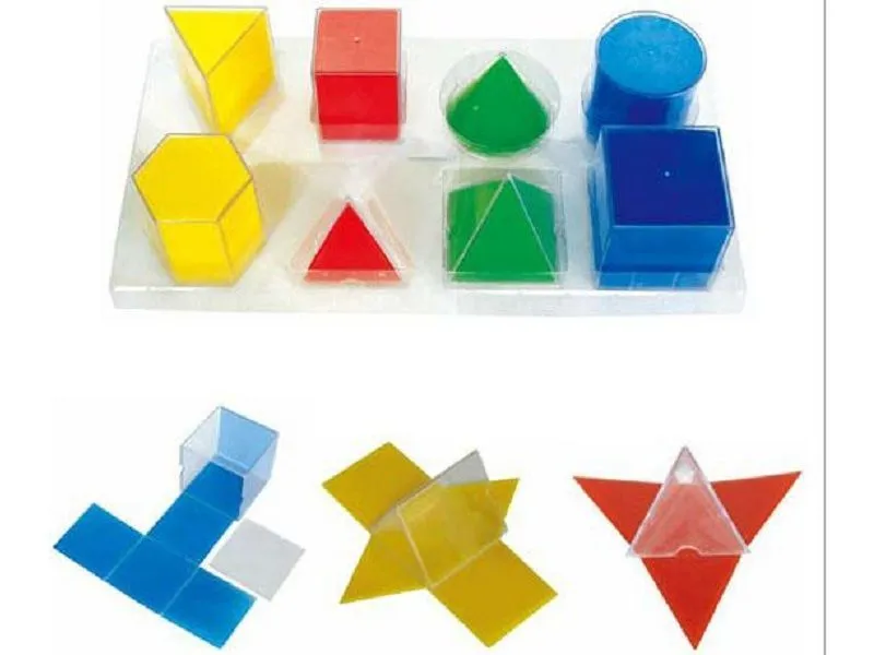 Набор прозрачных геометрических тел с развертками, 8 фигур