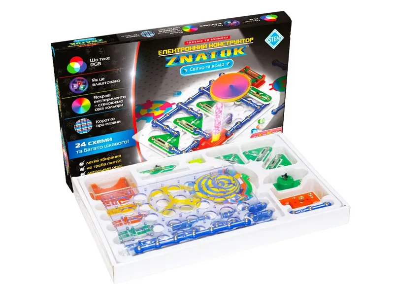 Электронный конструктор ЗНАТОК. Свет и цвет, 24 схемы (5+)