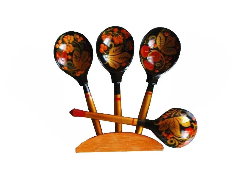 Веерные ложки "Тройка" — хохлома (ручная роспись)