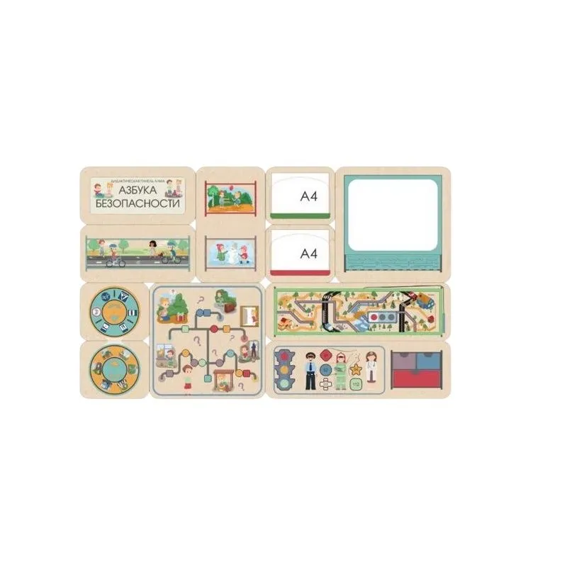 Азбука безопасности — настенная дидактическая панель 1920×1200 мм