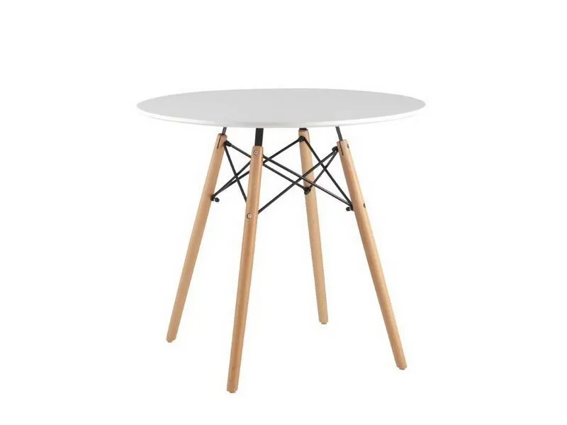 Стол круглый, белый на дер. ножках