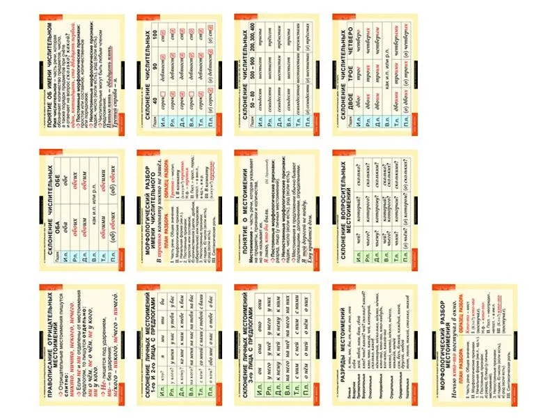 Русский язык. Числительное и местоимение (таблицы 14 шт. 68х98 см)