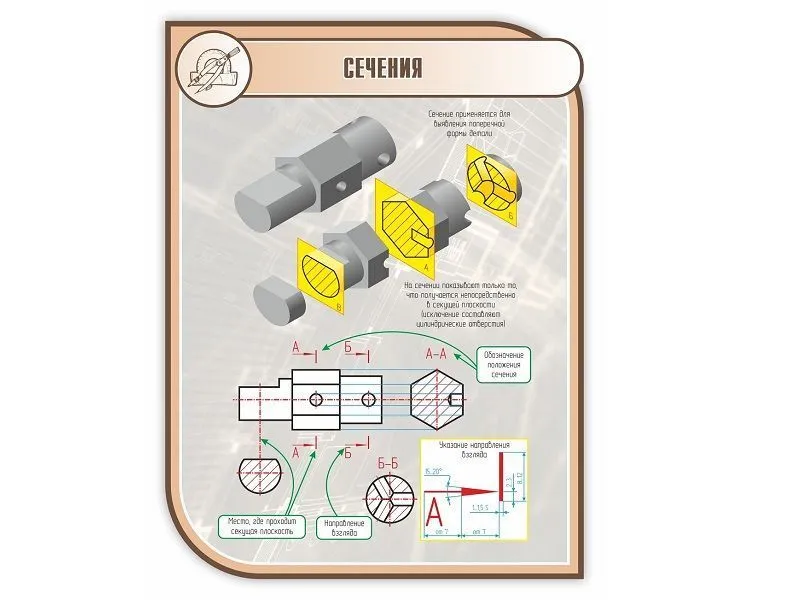 Стенд «Сечения» 1000×750 мм