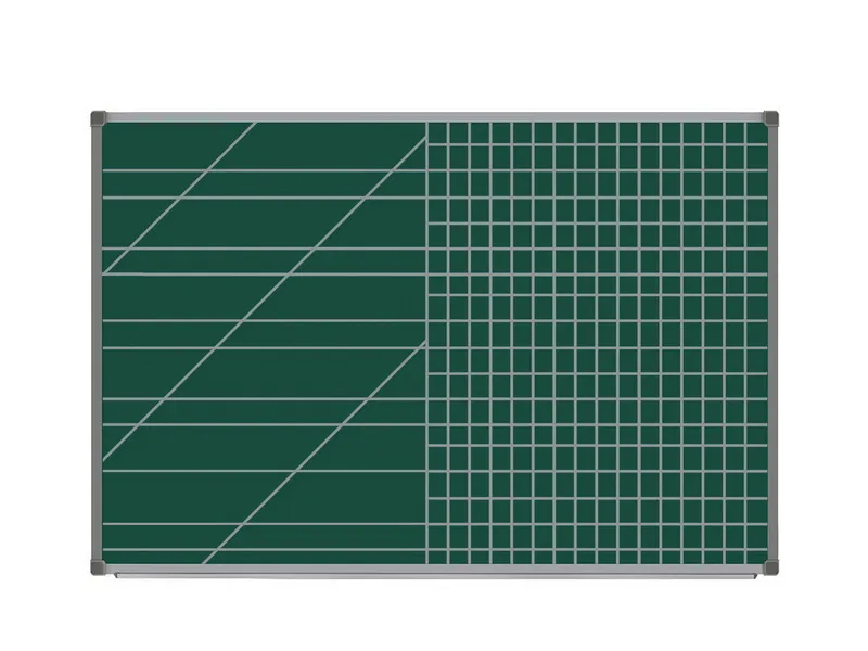 Одноэлементная магнитно-меловая доска 100х150 с разлиновкой - алюминиевый профиль