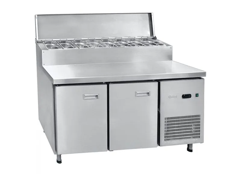 Стол холодильный для пиццы, 2 дверки, 2 полки + гастроемкости, b700 мм