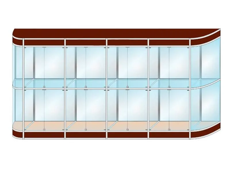 Витрина напольная, 280х230х30 см