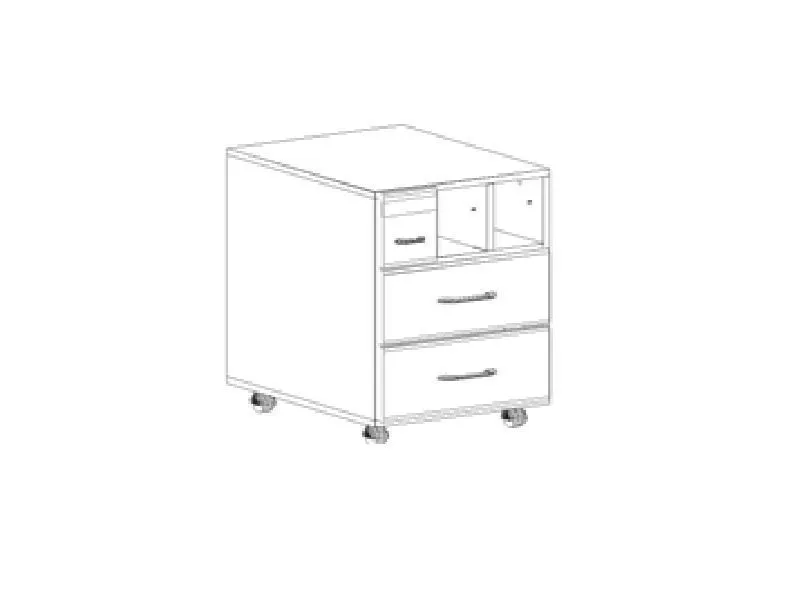 Шкаф-тумба формулярная на 3+2 ящика (фасад ЛДСП) 466х500х719 мм