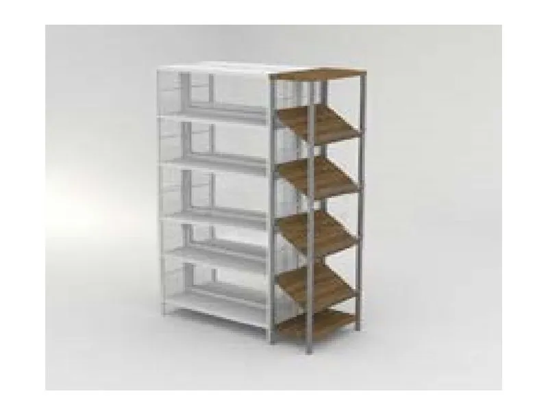 Боковой выставочный стеллаж с 4 наклонными полками 535×280×1800