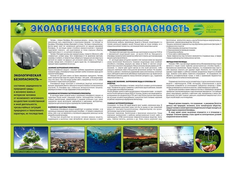 Стенд "Экологическая безопасность" для класса