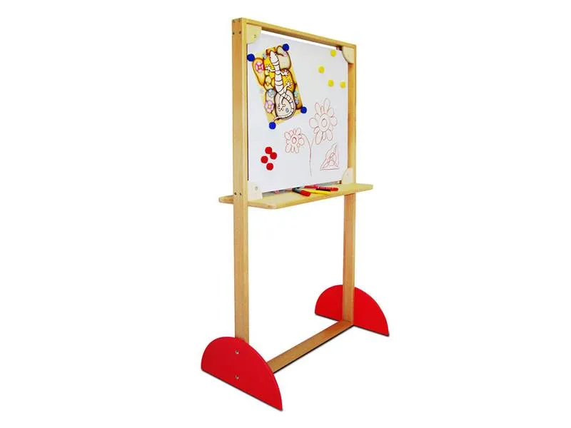 Магнитно-маркерно-меловая доска напольная 1400х700 мм