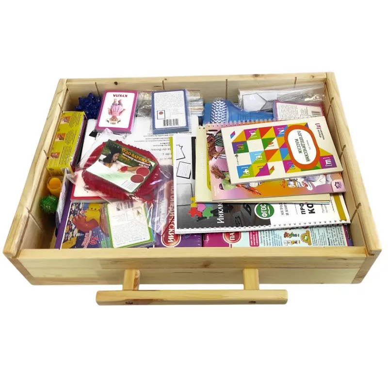 Чемодан для логопеда Инклюзив Старт, натуральное дерево