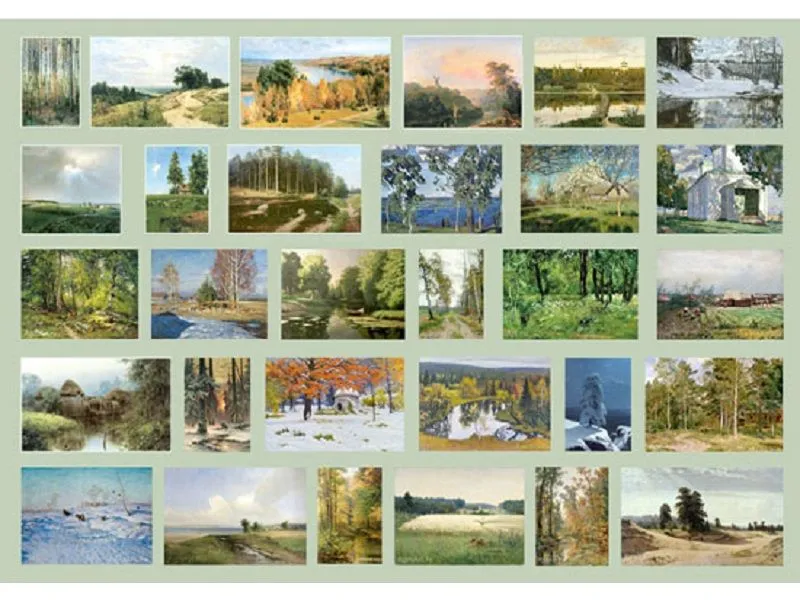 Набор репродукций мастеров русского пейзажа — 30 шт.