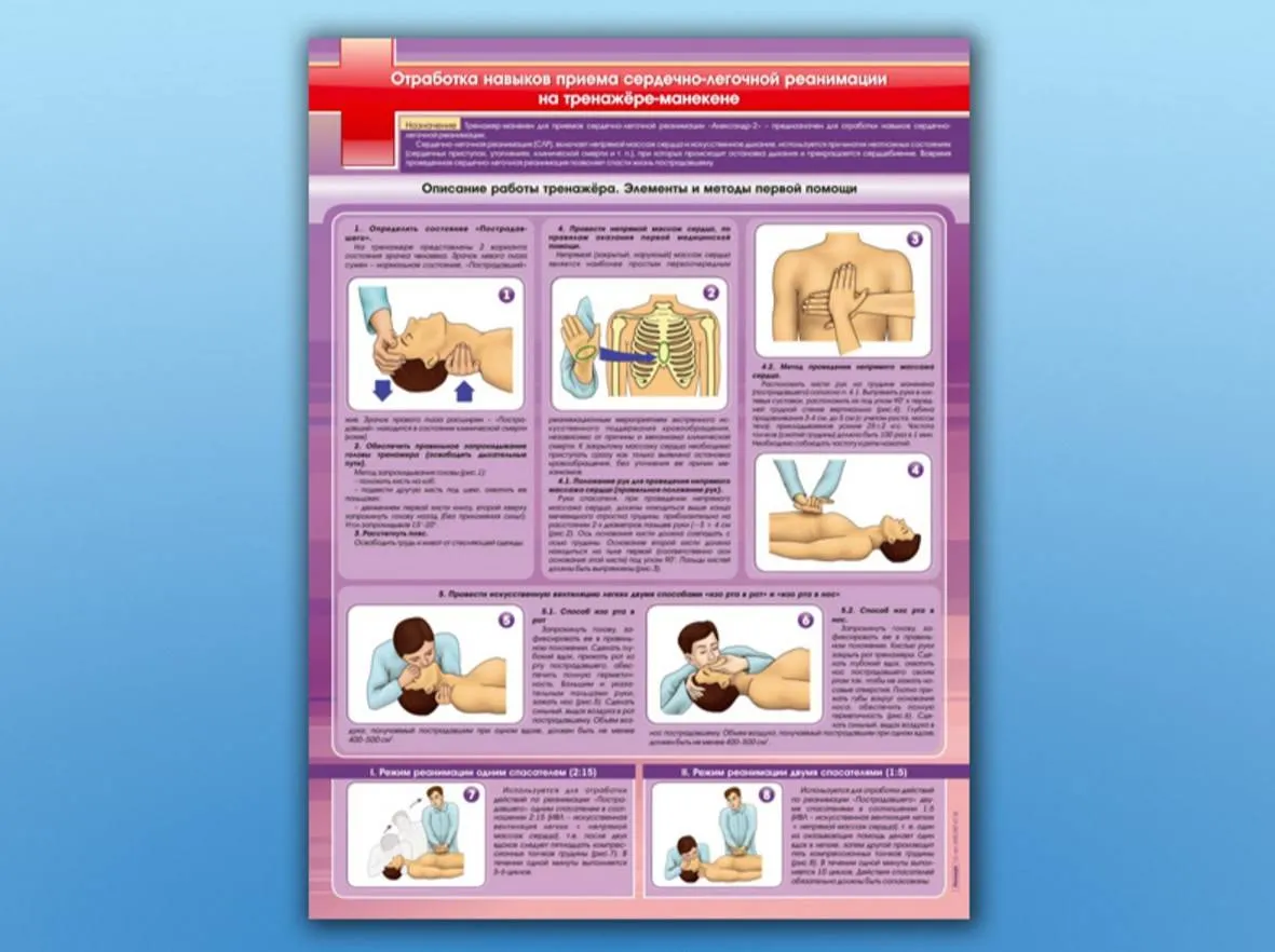 Стенд для отработки приёмов СЛР на тренажере-манекене