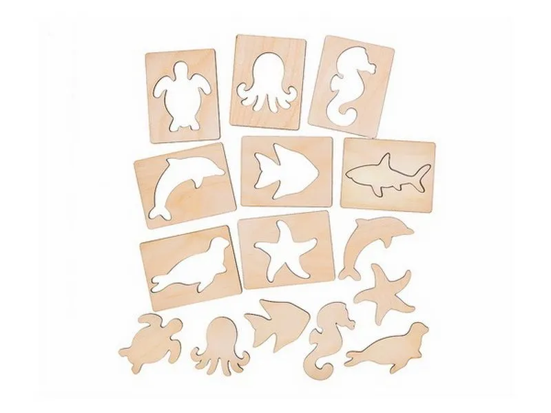 Трафареты «Морские обитатели» — 8 фигур