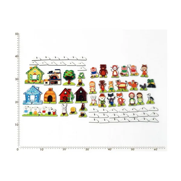 Набор плоскостных фигурок на подставках Сказочные персонажи, 10-15 см