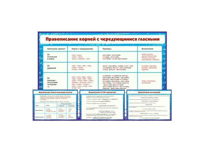 Стенды «Русский язык» для 10 класса — 19 плакатов