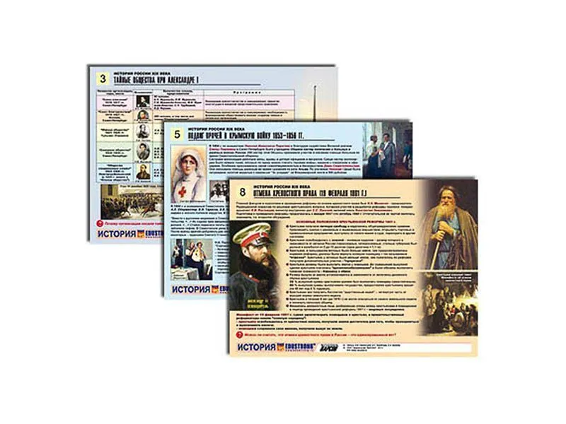 Комплект таблиц «История России XIX в.», A4