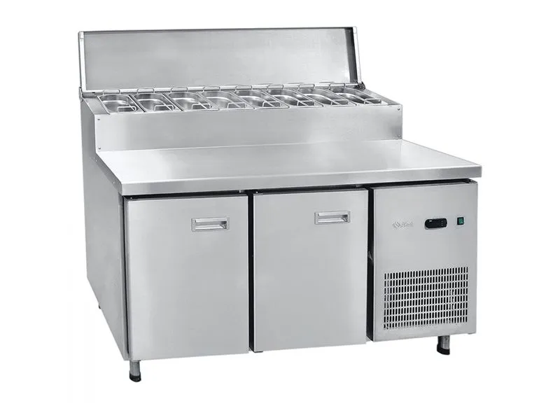 Стол холодильный для пиццы, 2 дверки, 2 полки + гастроемкости, b800 мм