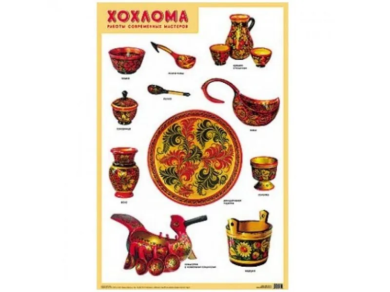 Плакат "Хохлома" — работы современных мастеров, 50×70 см