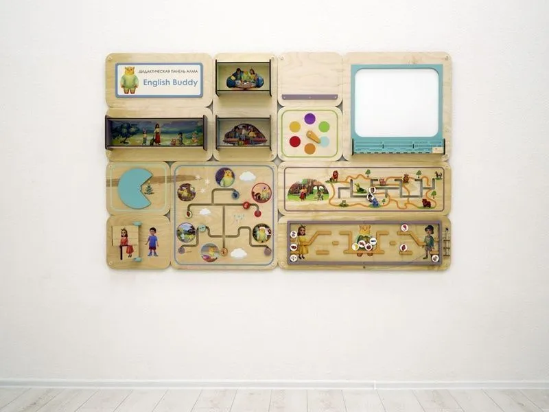 Дидактическая настенная панель для английского, 4 модуля