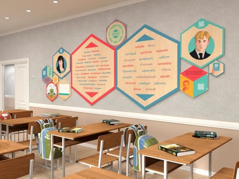 Набор информационно-методических панелей (11 шт.) «Стендум - Русский язык, Литература»