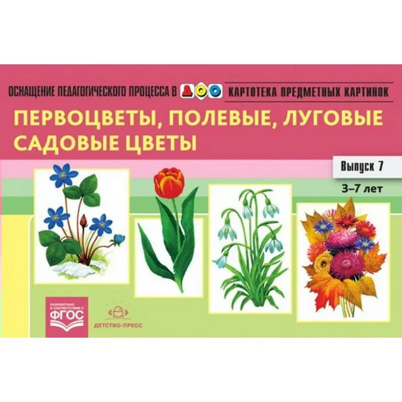 Набор демонстрационных картинок «Первоцветы и полевые цветы» для ДОУ
