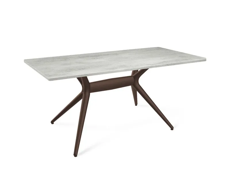 Стол коричневый, бетон/светлый