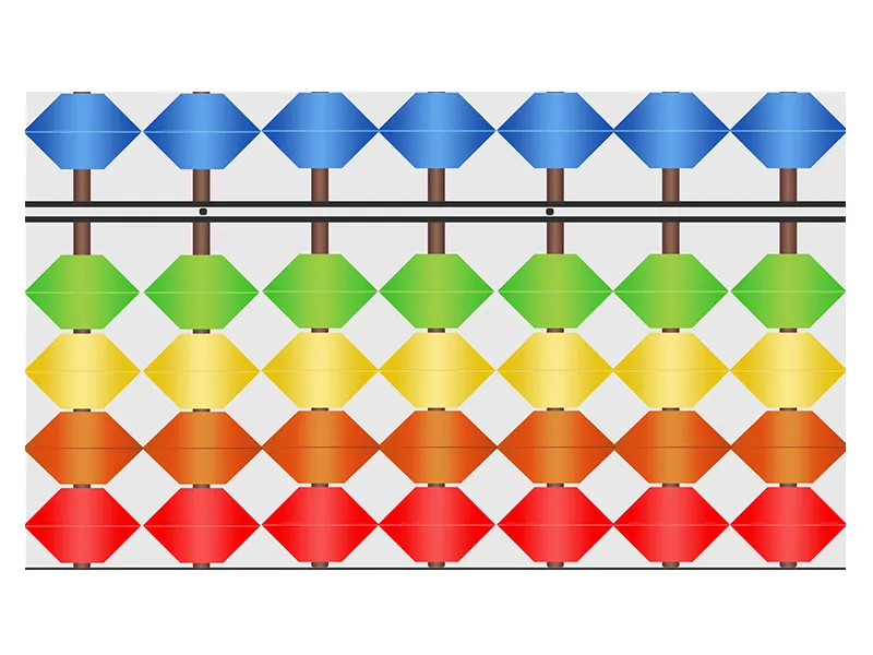 Коврик Абакус для ментальной математики, цветной