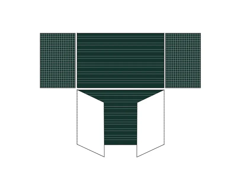 Трехэлементная магнитно-комбинированная доска 100х300 с разлиновкой - алюминиевый профиль