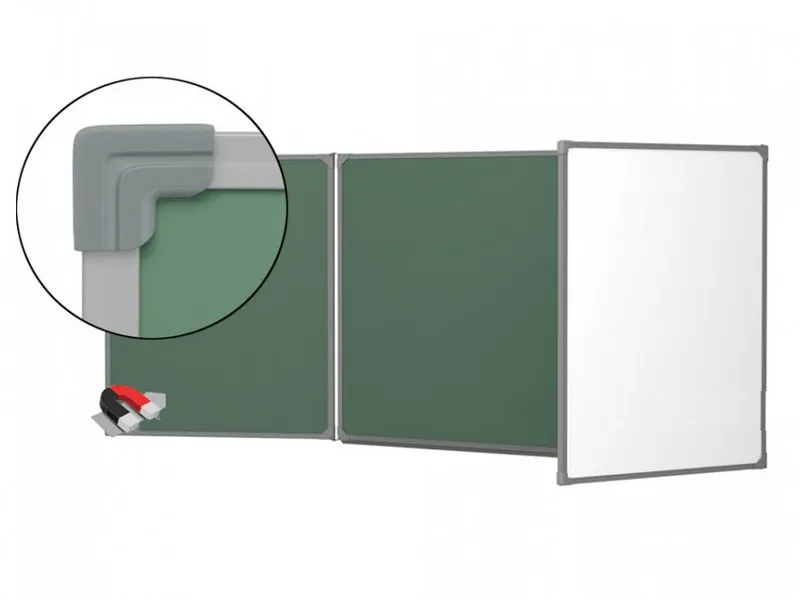 Трехэлементная магнитно-комбинированная доска 100х500 - алюминиевый профиль