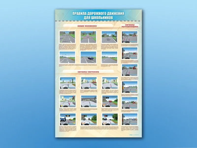 Стенды по ПДД для школьников, 5 шт.