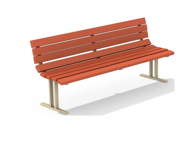 Лавочка «Стрит» с деревянной сидушкой