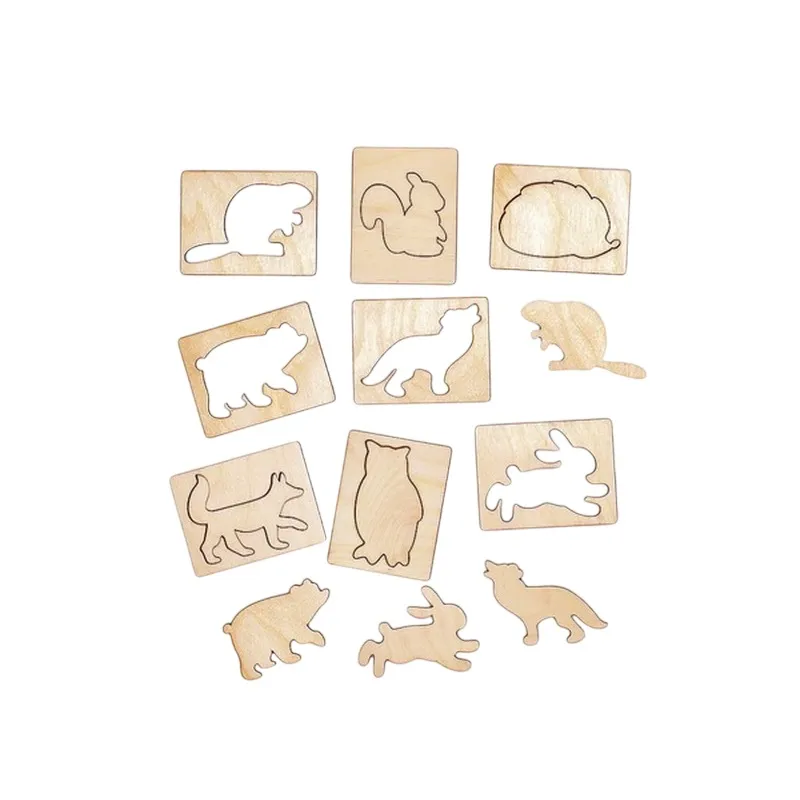 Набор трафаретов "Лесные жители" 10×7,5 см