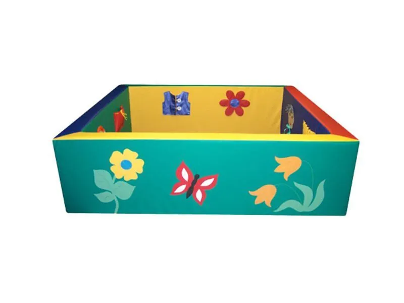 Сухой бассейн с аппликацией, с дидактическими элементами  (квадратный)