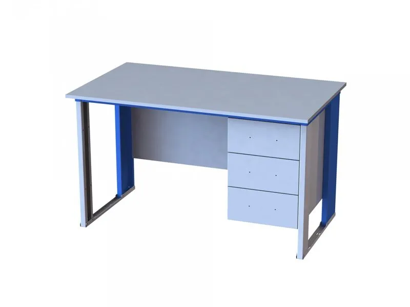 Стол учителя с навесной тумбой на регулируемых опорах