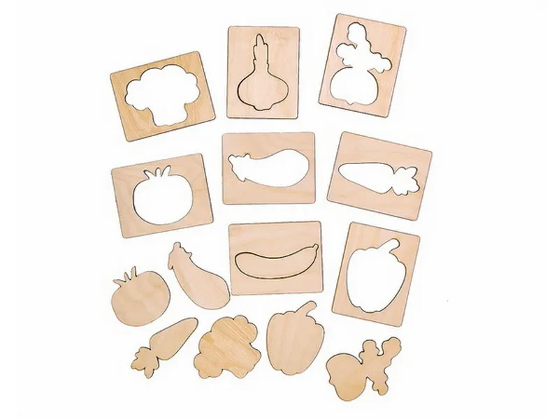 Набор трафаретов Овощи, фанера 10×7,5 см