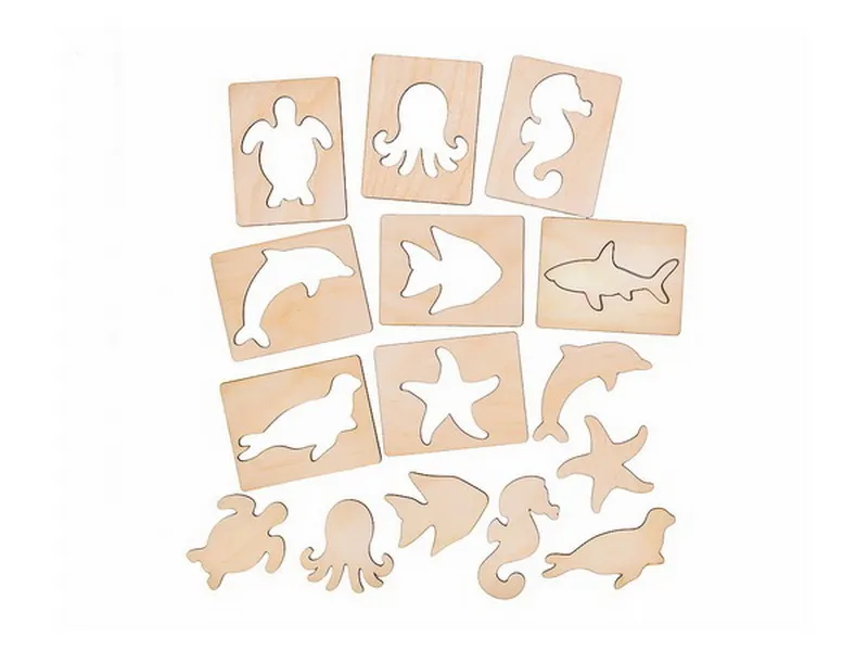 Трафареты «Морские обитатели» — 8 фигур