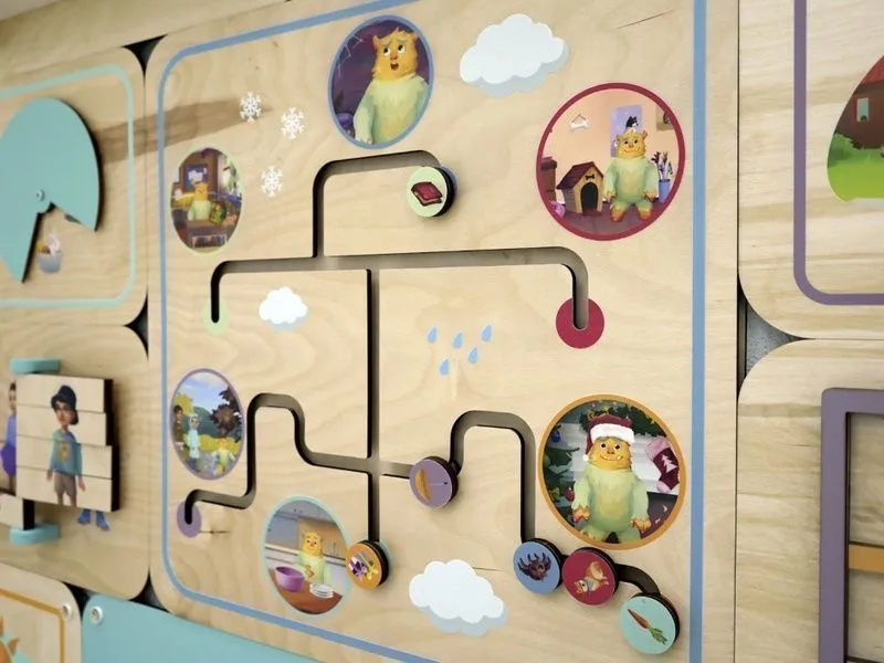 Дидактическая настенная панель для английского, 4 модуля