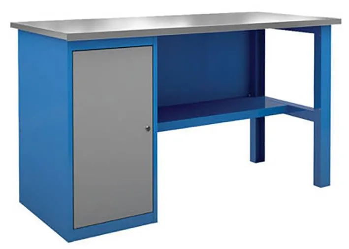 Верстак слесарный металлический однотумбовый с полкой серии «Эконом»