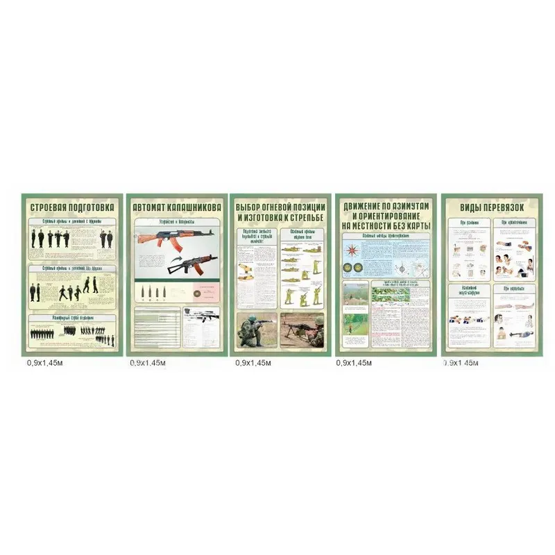 Стенды "Военная подготовка" ШК-4602 — 5 шт.