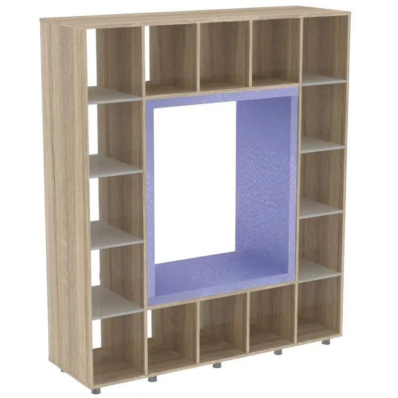 Стеллаж с мягким сиденьем 1916х600х2242 мм (серый/дуб сонома)