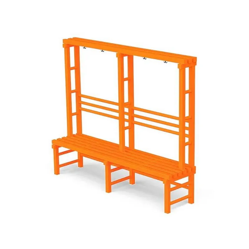 Скамейка с вешалкой односторонняя, пластик (цвет в ассортименте)