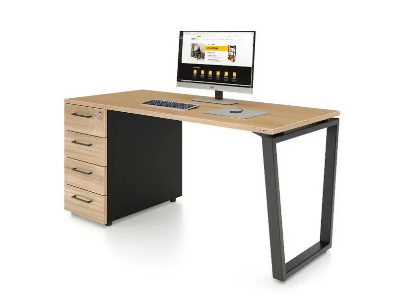 Стол письменный Ирис Т4 с тумбой 4 ящика (Тип 1) без аксессуаров