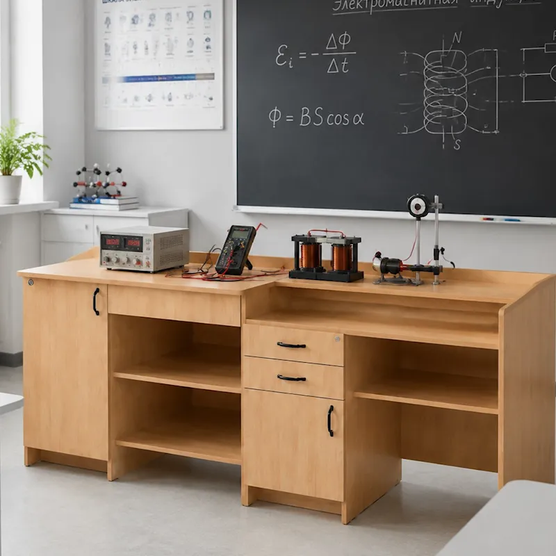 Стол лабораторный демонстрационный с электрическими розетками 240×75×90