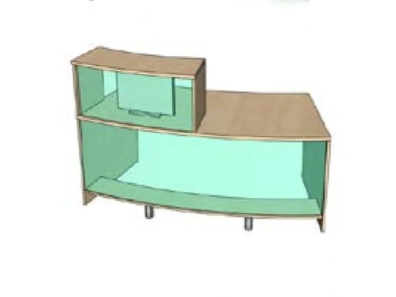 Кафедра выдачи (царга - оргстекло) правая угловая 30(15) град.внутр. 1678х1142х750(1160)