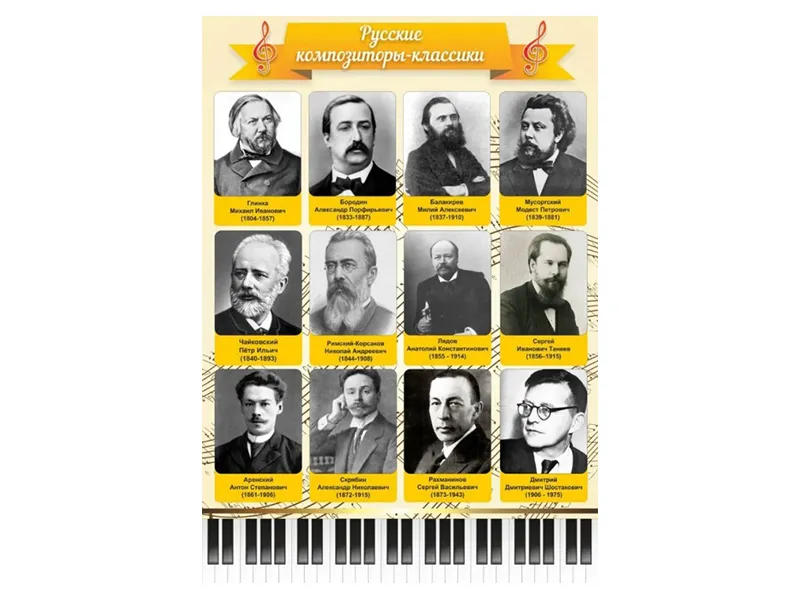 Стенд "Русские композиторы-классики" 0,7×1 м