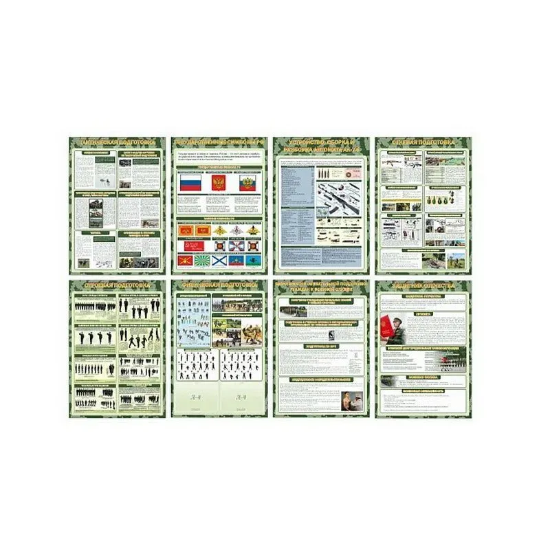 Набор стендов «Военная подготовка» 0,7×1 м